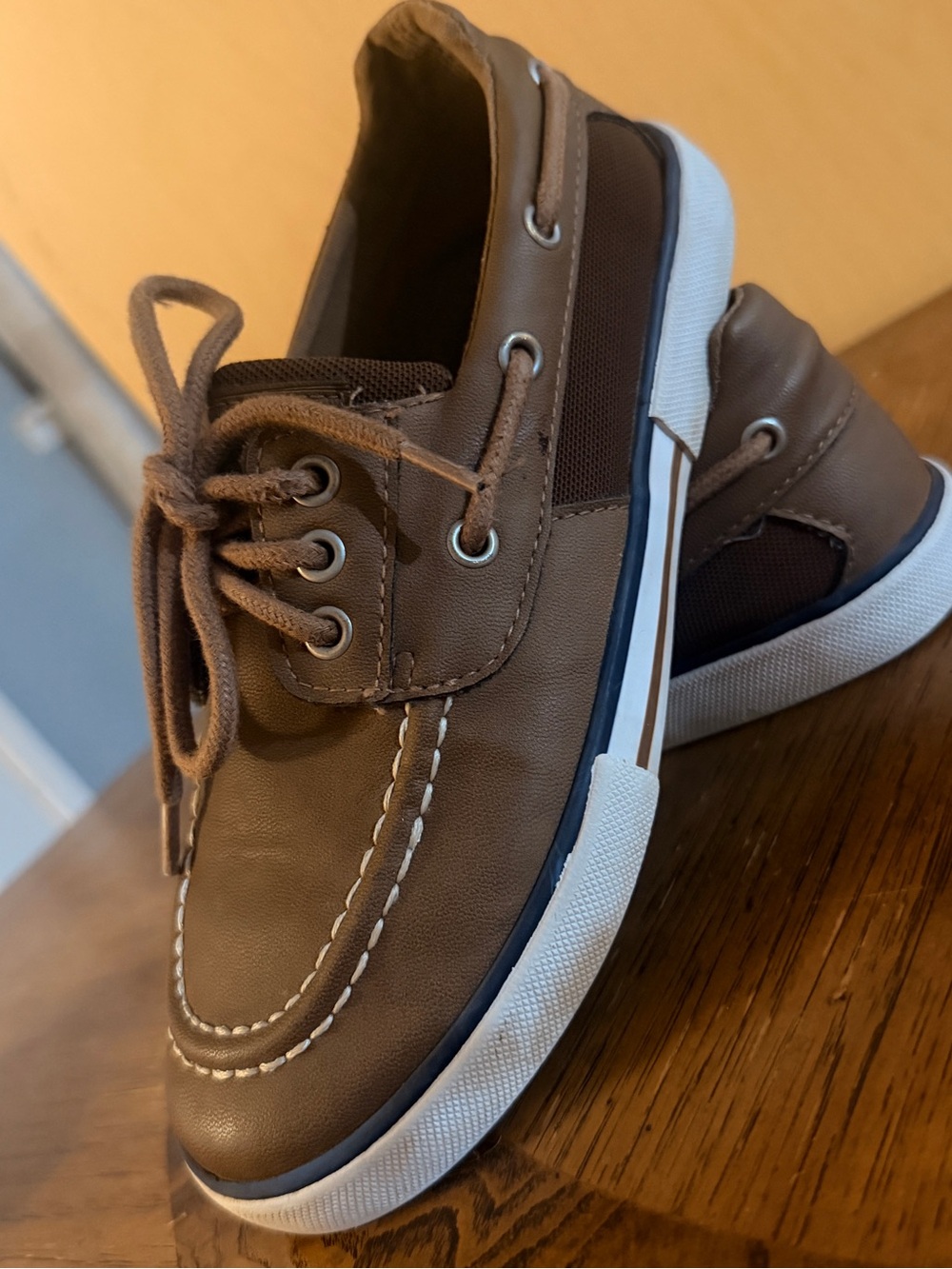 Children's Brown Lace-Up Dress Boat Shoes